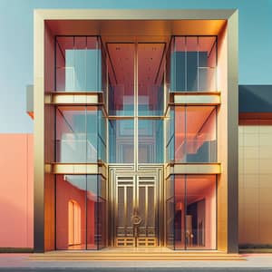 Contemporary Minimalist Villa in Dubai with Two-Story Glass Door