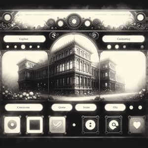 Vintage Black and White Website Interface with Chiaroscuro Lighting