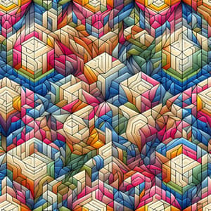 Faceted Origami Seamless Pattern: Geometric & Organic Shapes