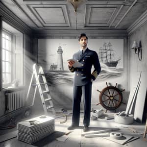 Sailor Character in Renovated Room Digital Painting