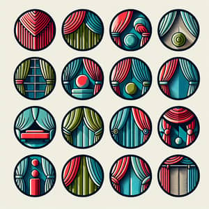 Circular Icons for Curtain & Textile Website