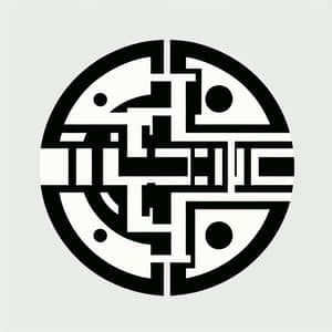 Russian Constructivism Inspired Round Door Hinge Logo