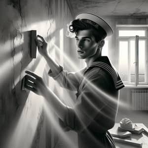 Russian Sailor in Vintage Interior | Intriguing Digital Painting