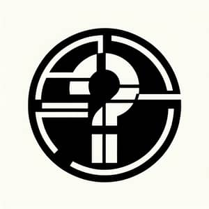 Russian Constructivism Inspired Black and White Circular Logo