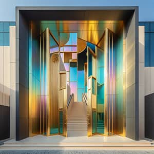 Modern Minimalist Villa Pivot Door in Dubai | Brass & Glass