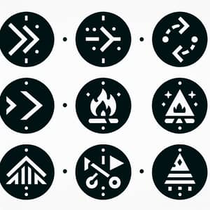 Minimalistic Round Icons for Children's Camp Website Menu