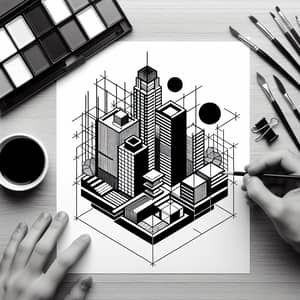 Architectural Palette Logo | Black and White Lines