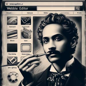 Vintage Style Digital Painting of Page Editor