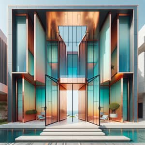 Modern Minimalist Villa Pivot Door in Dubai