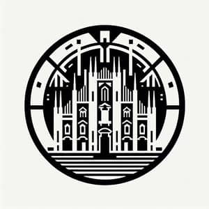 Milan Cathedral Inspired Round Logo | Russian Constructivism Design