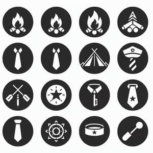 Minimalistic Children's Camp Icons | Russian Constructivism Style