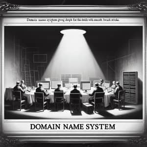 Vintage Domain Name System Setup Digital Painting Poster