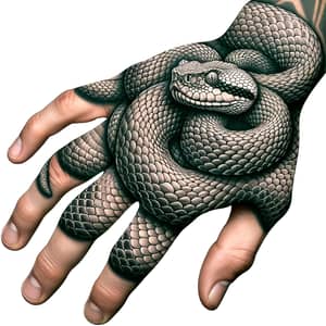 Bush Viper Hand Tattoo Design - Detailed and Realistic Artwork