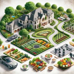 Luxurious Mansion with Home Gym and Organic Garden | Healthy Life Concept