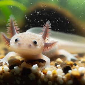 Small Axolotl in Fresh Water | Unique Salamander Species