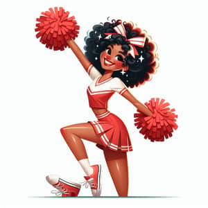 Cheerful Afro American Cheerleader with Vibrant Outfit