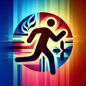 Faithful Believer Running Abstract | Spiritual Devotion Symbolism