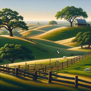 Tranquil 'Hills of Montgomery' Landscape with Lone Grazing Goat
