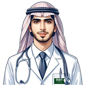 Virtual Medical Consultations with Young Saudi Arabian Male Doctor