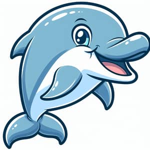 Cartoon-Style Grinning Dolphin