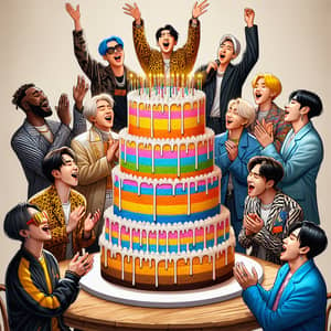Stray Kids Kpop Band Celebrates With Decadent Cake