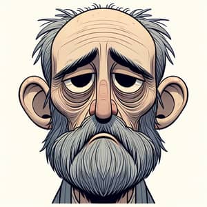 Classic Fairy Tale-Style Portrait of Tired 55-Year-Old Man