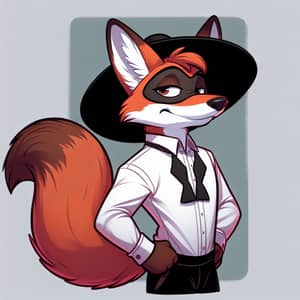Furry Zorro Character: Playful and Anthromorphic Fox