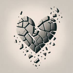 Broken Heart Symbol - Shattered and Recognizable
