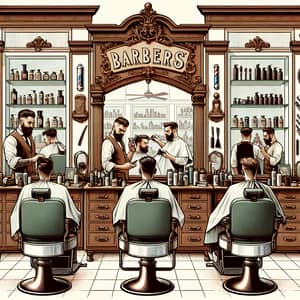 Elite Barbers: Modern Barbershop Illustration