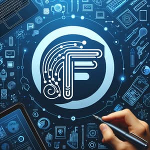 Innovative Online Shop Logo Design with Letter 'F'