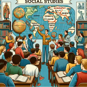 Diverse Social Studies Classroom Illustration