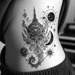 Thai Inspired Wisdom Tattoo Idea | Side Rib Cage Design