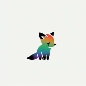 Resilient Small Fox with Rainbow Fur - Hopeful Yet Lonely