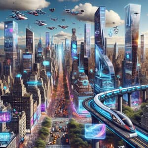 Futuristic New York City 1002024: Solar Skyscrapers & Hyperloops