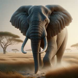 Majestic Adult Elephant in African Savannah | Wildlife Scene