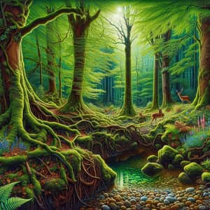 Deep Serene Natural Environment - Enchanting Forest Scene