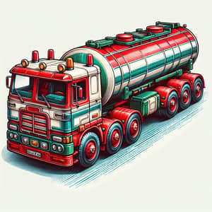 Colorful Hess Toy Truck - Detailed Illustration