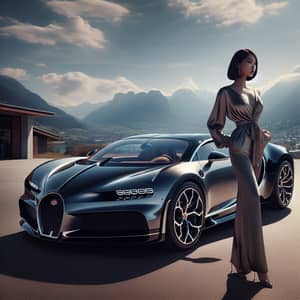Luxurious Bugatti Vehicle in Stunning Landscape | Elegant Lady