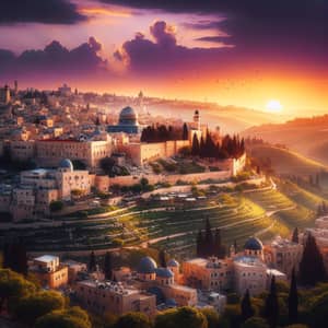 Stunning Sunset View of Jerusalem's Ancient City