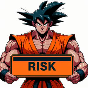 Anime-Style Character Carrying Risk Sign