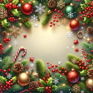 Festive Christmas-themed Background with Holiday Symbols