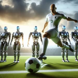 Agile Algerian Soccer Player vs Cyborgs: Epic Free Kick Scene