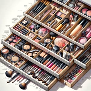 Organize Makeup Products in Vanity Drawers with Drawer Dividers