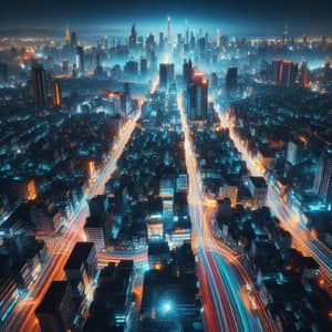 Neon Cyberpunk Cityscape at Night | Futuristic City Photography