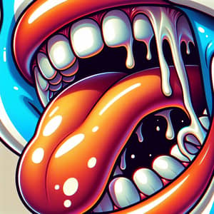 Fictional Character Mouth | Glossy Tongue & Uvula Close-Up