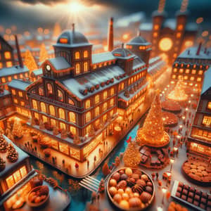 Christmas Chocolate Factory in France | Miniature World Scene