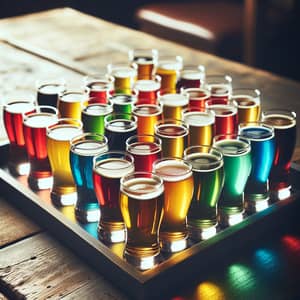 Colorful Short Beer Glasses | Vibrant Beer Glass Array