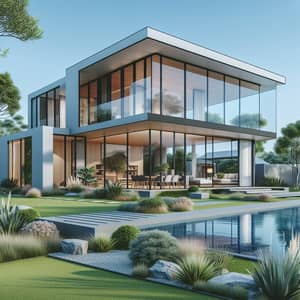 Modern House Design with Glass Windows & Garden