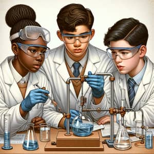 High School Chemistry Lab Experiment with Diverse Students