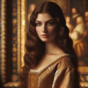 Elegant European-Persian Noblewoman in Regal Room